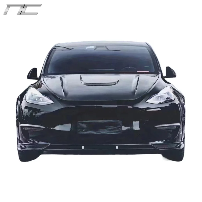 CMST style carbon fiber body kit front lip side skirts and rear diffuser wheel eyebrow for Tesla Model Y body kit