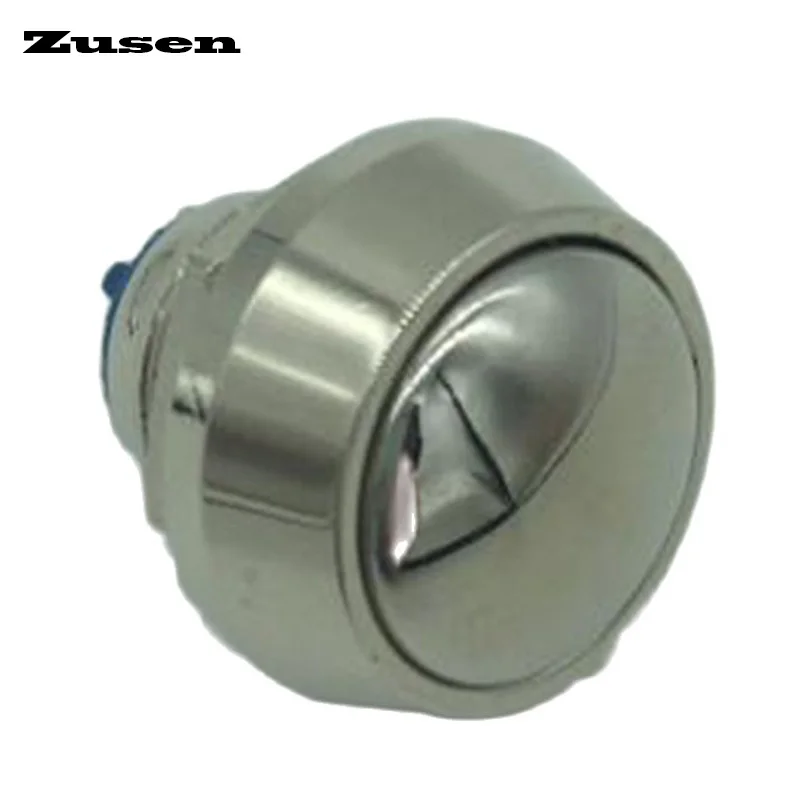 Zusen 12mm Waterproof 1NO Dome Head Momentary Rest Micro Push Button Switch Solder Pins