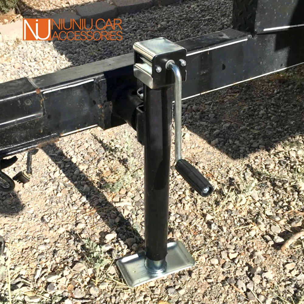 10 Inch Trailer Weld on Jack with Side Wind Fixed Handle RV Part Caravan Accessories Swivel Leg Stabilizer Pipe Mount for Camper