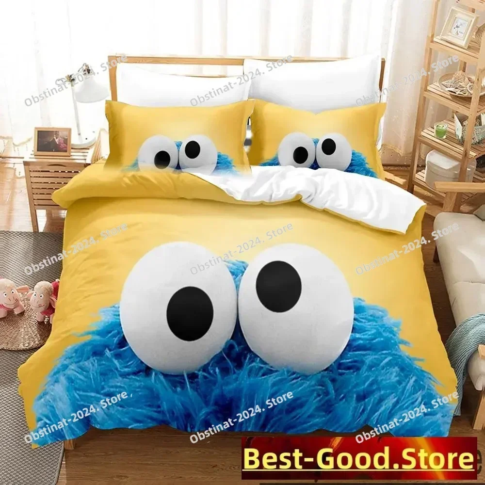 3D Print Cookie Cartoon Monster Bedding Set,Duvet Cover Bed Set Quilt Cover Pillowcase,King Queen Twin Size Boys Girls Adults
