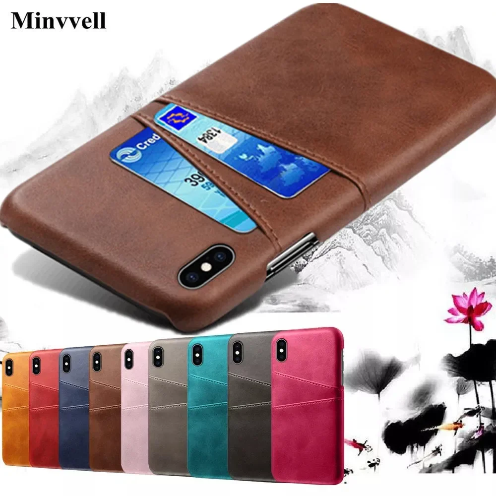 For iPhone 16 Pro 15 Pro MAX 14 13 12 min 11 Leather Card Holder Phone Case 7 8 X XR PU Leather Cover For iPhone 16 Pro Max