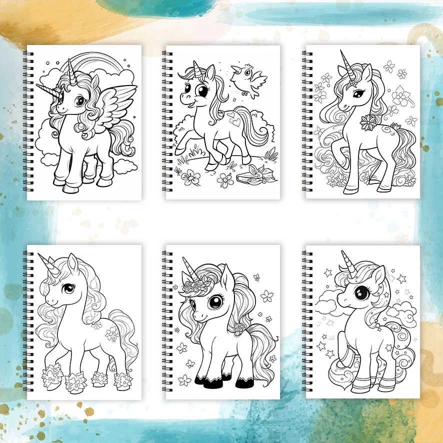 Coloring Book - 8.3 x 11.2 inches 32 pages of cute unicorn coloring book - ideal gift for family or friends