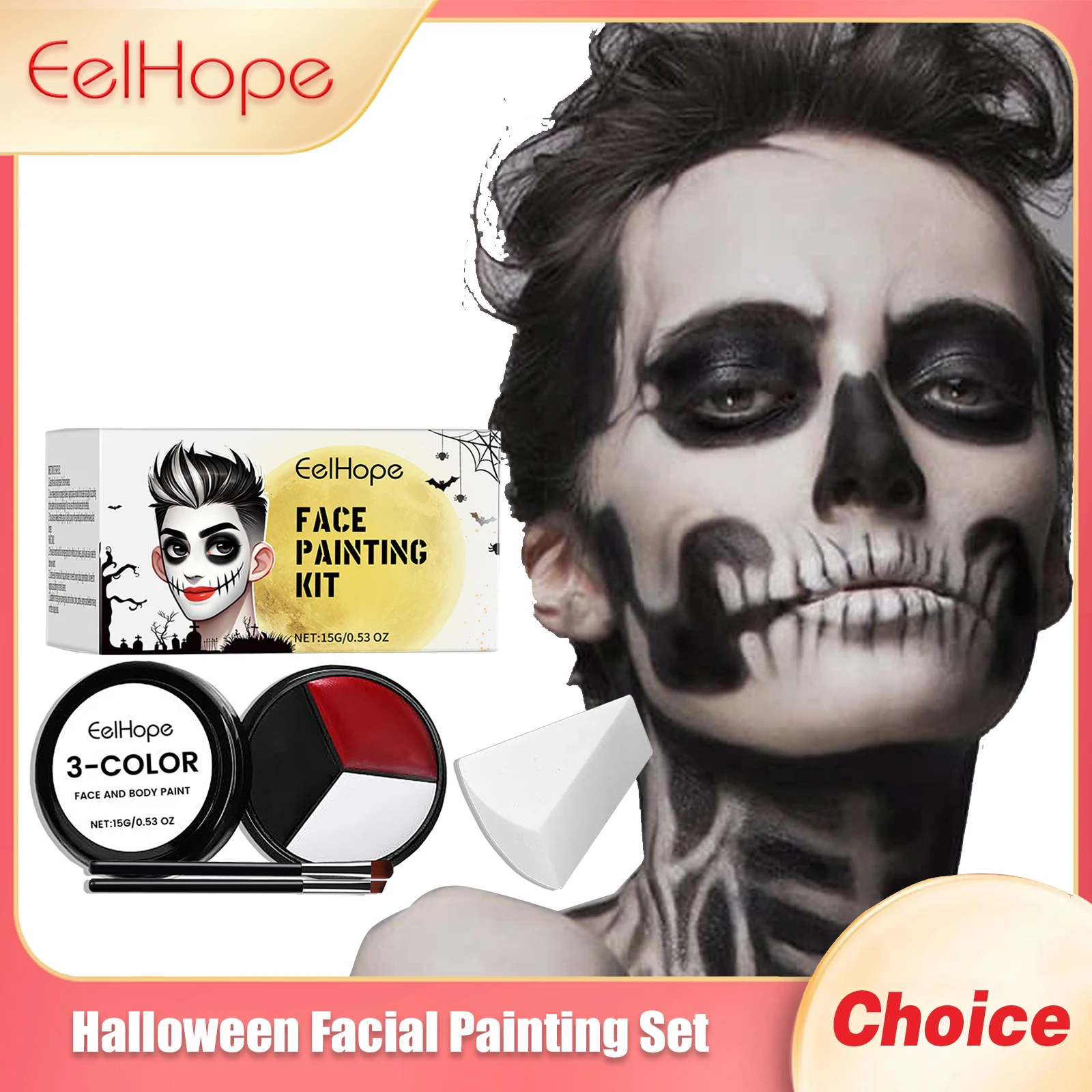 

EELHOPE Halloween Facial Painting Set Role-Playing Long Lasting Makeup Realistic Special Effects Arty Partys Skins Makeup Tools