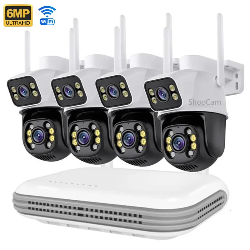 Outdoor Xmeye 6mp 4ch 8ch Wireless Home Security Camera System Wifi Ptz Network Wireless Nvr Kit Home Wifi Cctv Camera System