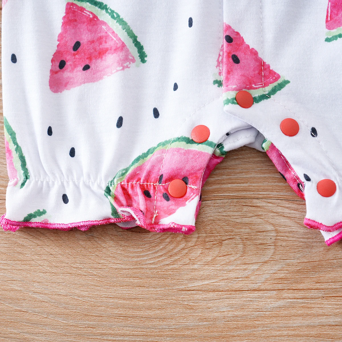 IURNXB Watermelon Floral Baby Girls Bodysuit Soft O-Neck Newborn Onesie Casual Cap Sleeve Infant Romper Summer 0-18M