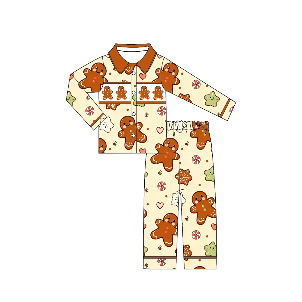 Christmas Festival Pajamas Set Long Sleeves Long Pants smocked styles Clothing Matching 2-Piece Set