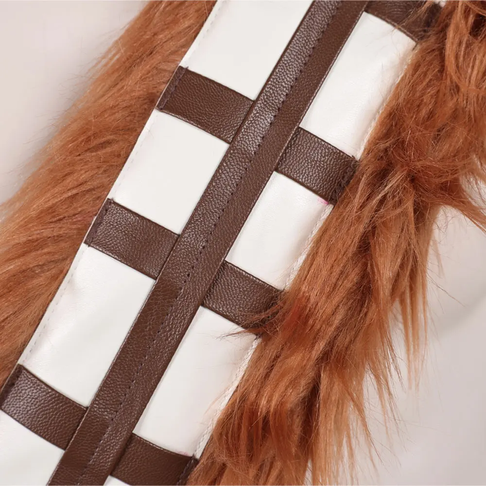 Movie Space Battle Chewbacca Cosplay Shoulder Strap Brown Fur Costume Accessories Outfits Props Disguise Halloween Carnival view 5
