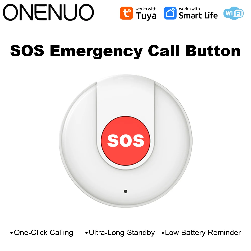 1/2/3/4PCS Tuya WiFi Wireless Security SOS Button One Key Emergency Alarm Panic Device for Elderly Kids Home Safety APP Remote