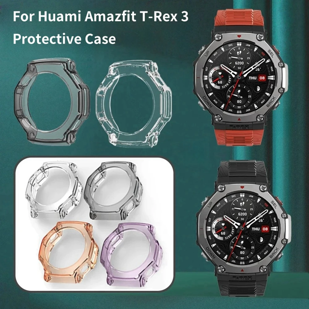 Protector Case For Huami Amazfit T-Rex 3 Soft TPU Frame Cover SmartWatch Accessories For Huami Amazfit T Rex3 Shell