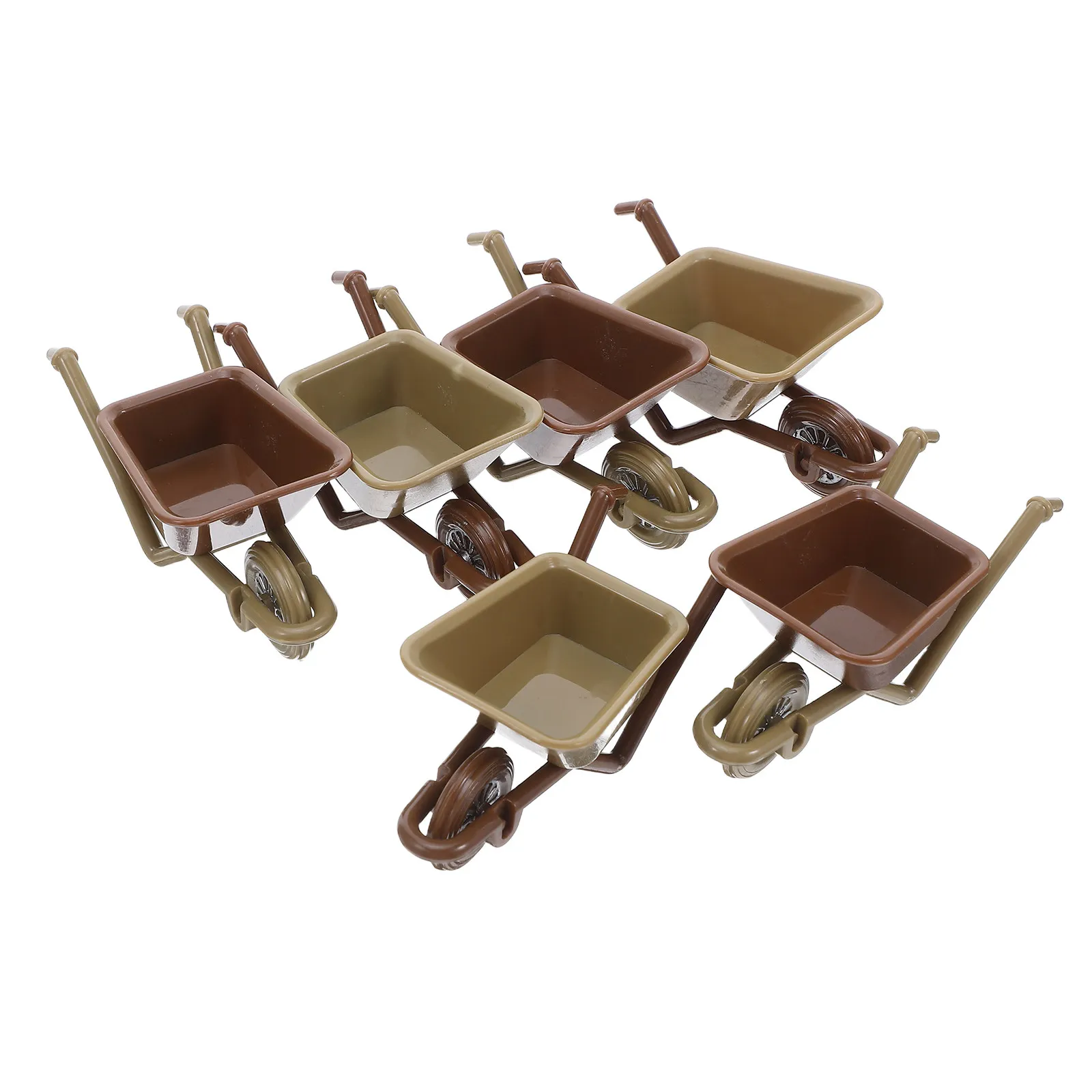 

6Pcs Miniature Plastic Wheelbarrow Mini Wheelbarrow Simulation Decoration for Mini Garden Micro Landscape Yard Accessories