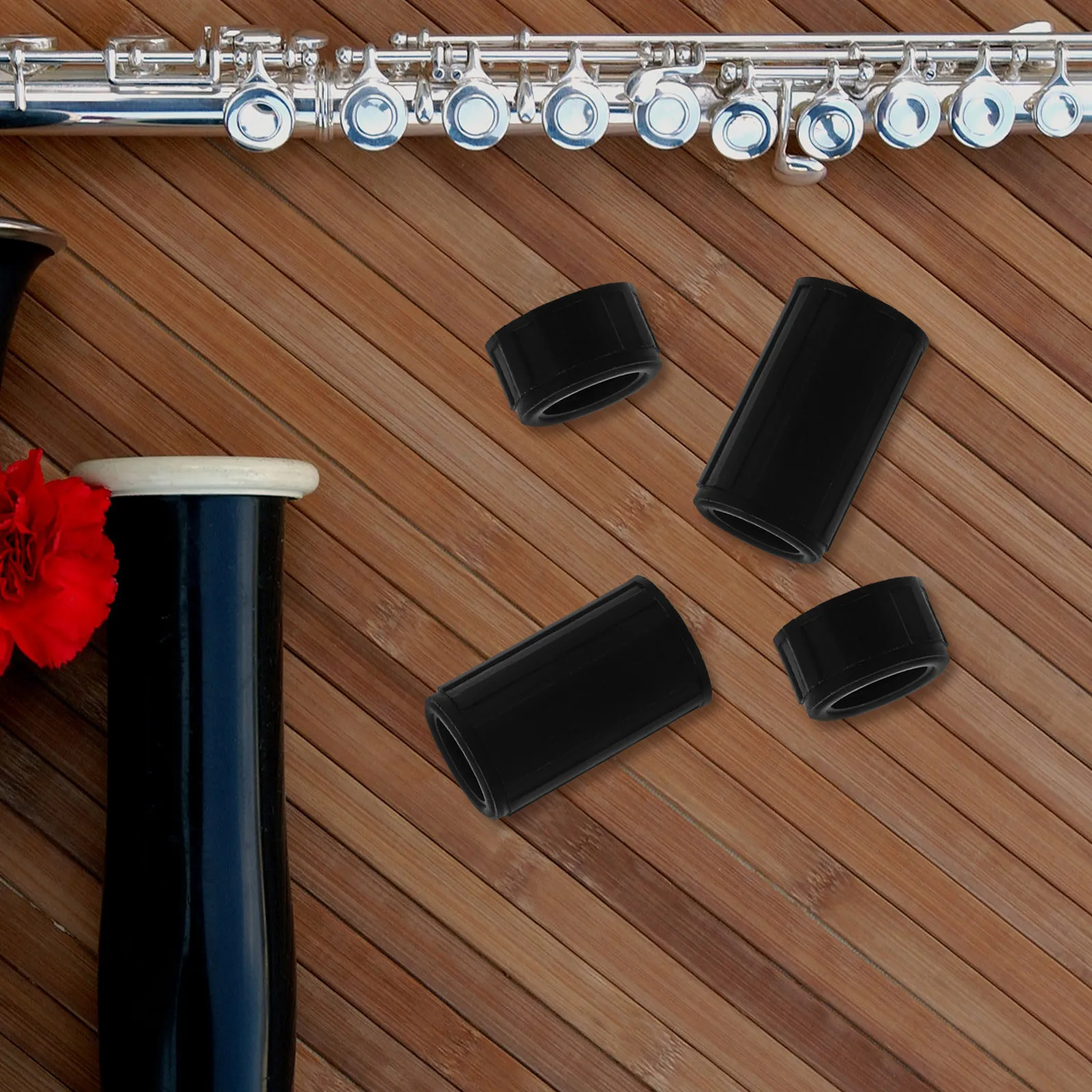 

3 set Flute Protection Sleeve Durable Black Musical Instrument Accessory Cover Scratch Resistant Fits Interface Universal