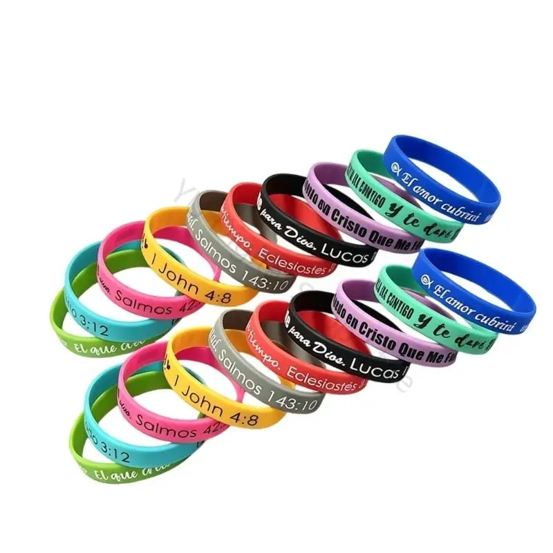 96BA 20er-Pack Armbänder, gemischtes Phrasen-Armband-Set mit weichen, flexiblen Bändern für sportliche Aktivitäten – Detail 4