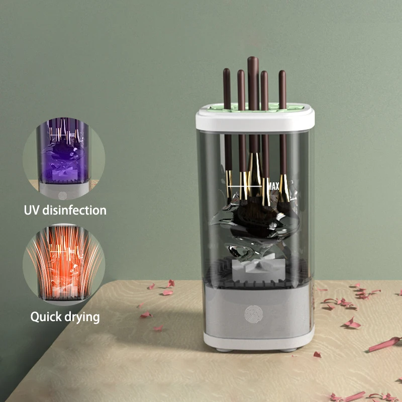 자동 전기 메이크업 브러시 클리너, 충전식 레이지 클리닝 브러시 와셔, 빠른 건조 도구, USB 메이크업 브러시, 로터리 클리닝