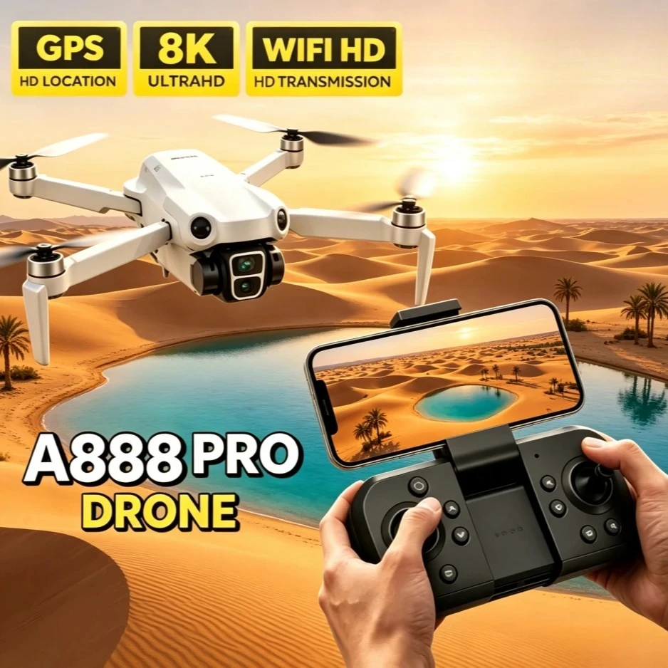 Drone Smart Rc Foldable - Original A888 Foldable Quadcopter 8K HD