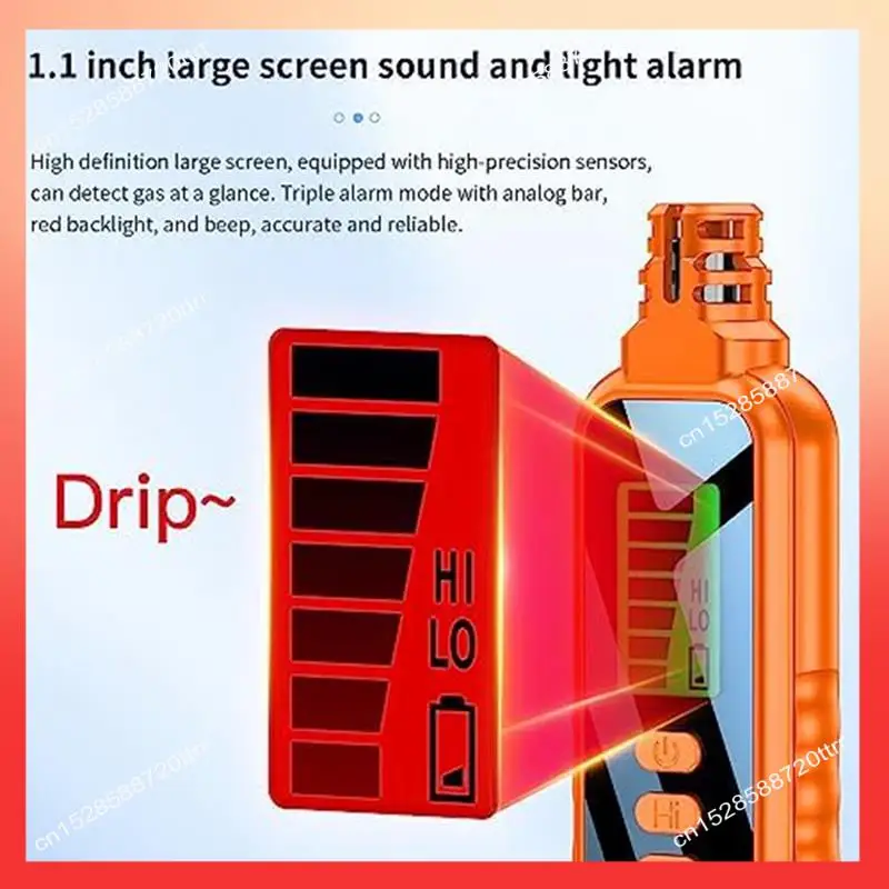 ABNR 1 Piece Portable Natural Gas Detector Alarm Sound Methane Hexane With LCD Screen 2 AAA Batteries For Home A