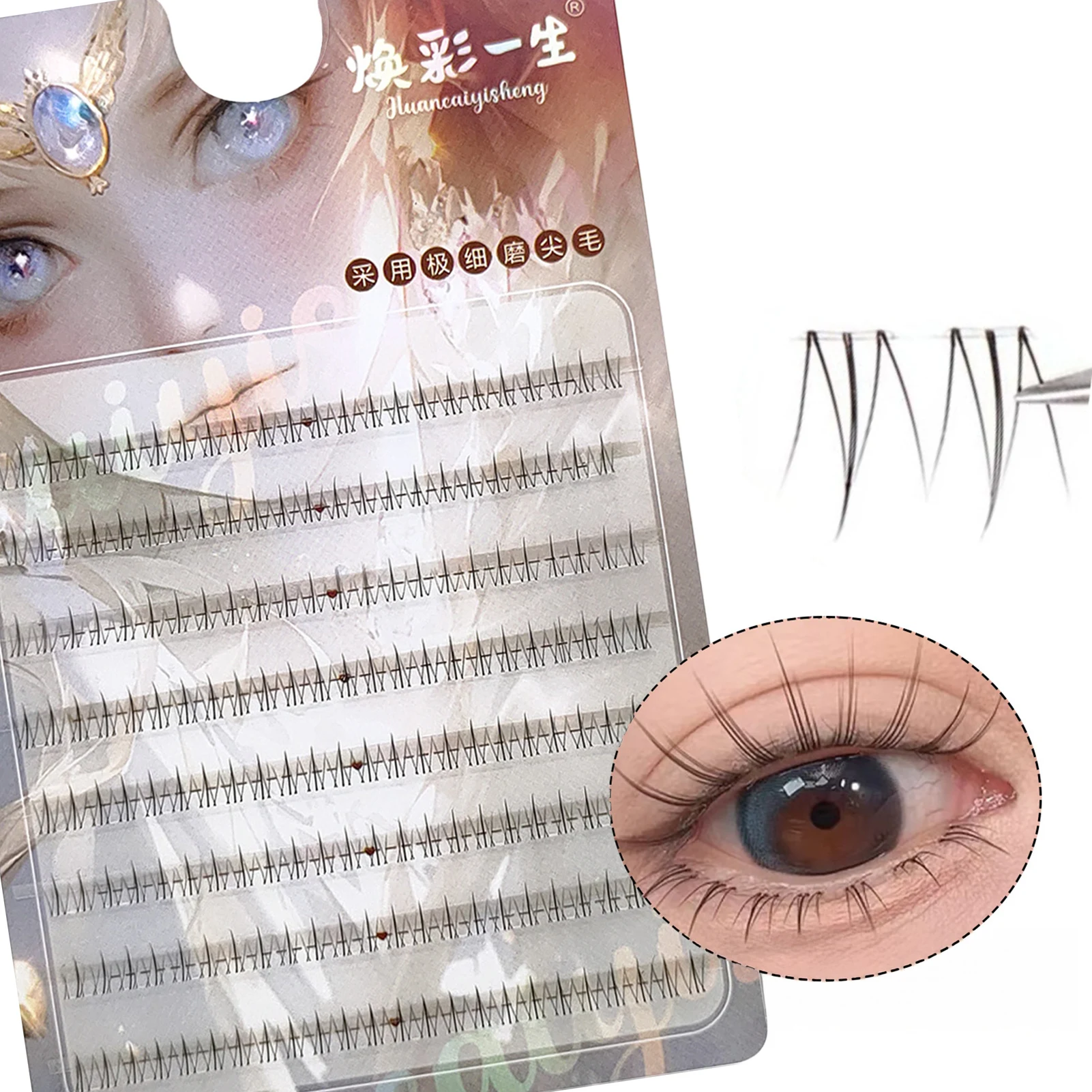 자연 투명 가짜 속눈썹 한국 스타일 단일 클러스터 가짜 속눈썹 여자를위한 하단 속눈썹 여성 메이크업 코스프레