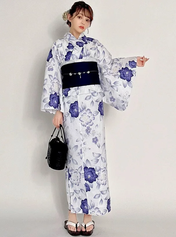 Bata de kimono tradicional para mujer, ropa Formal con flores, Festival de Bomberos, viaje, ropa étnica de algodón puesta en escena