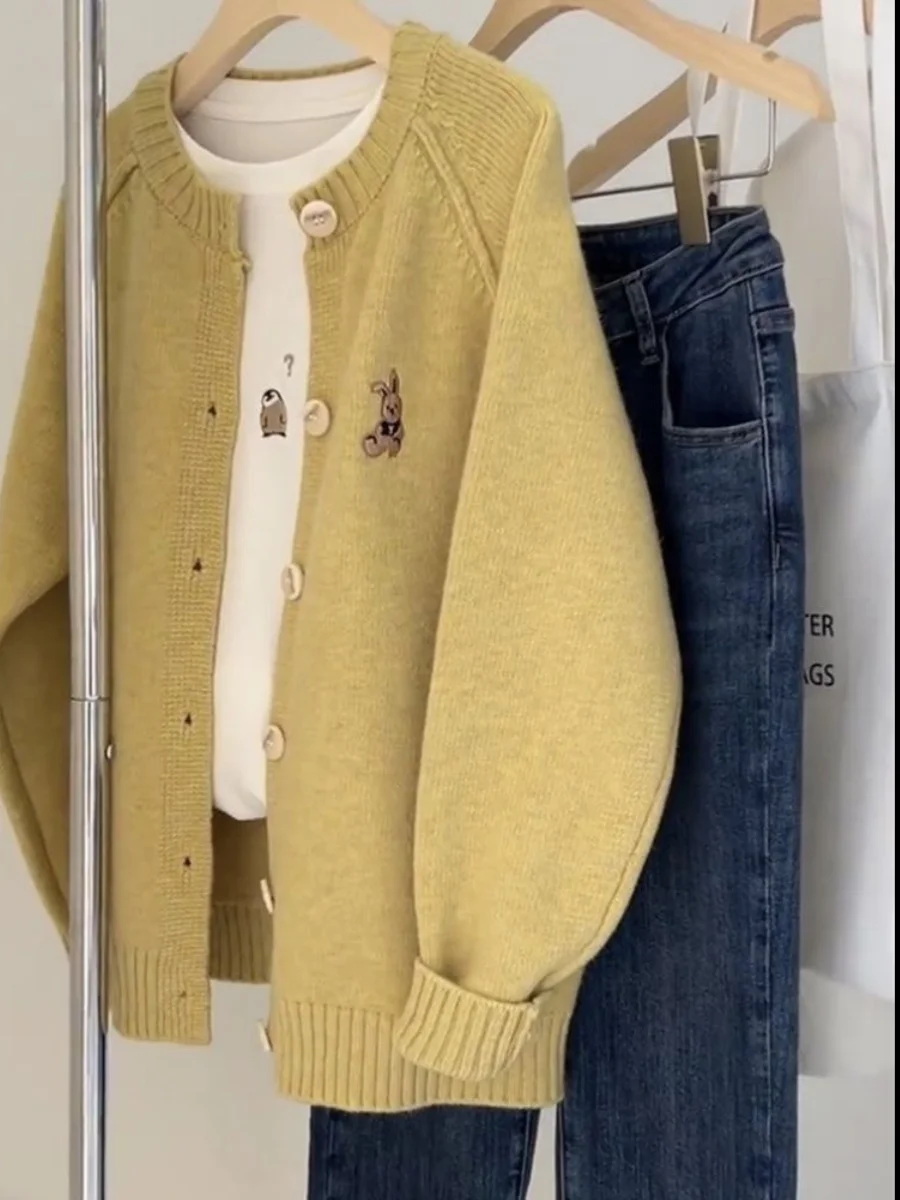 

Extra Large 300 Pou Soft Cozy Knitted Sweater Cardigan Women's Loose Top Outerwear Autumn Winter Faion plus Size