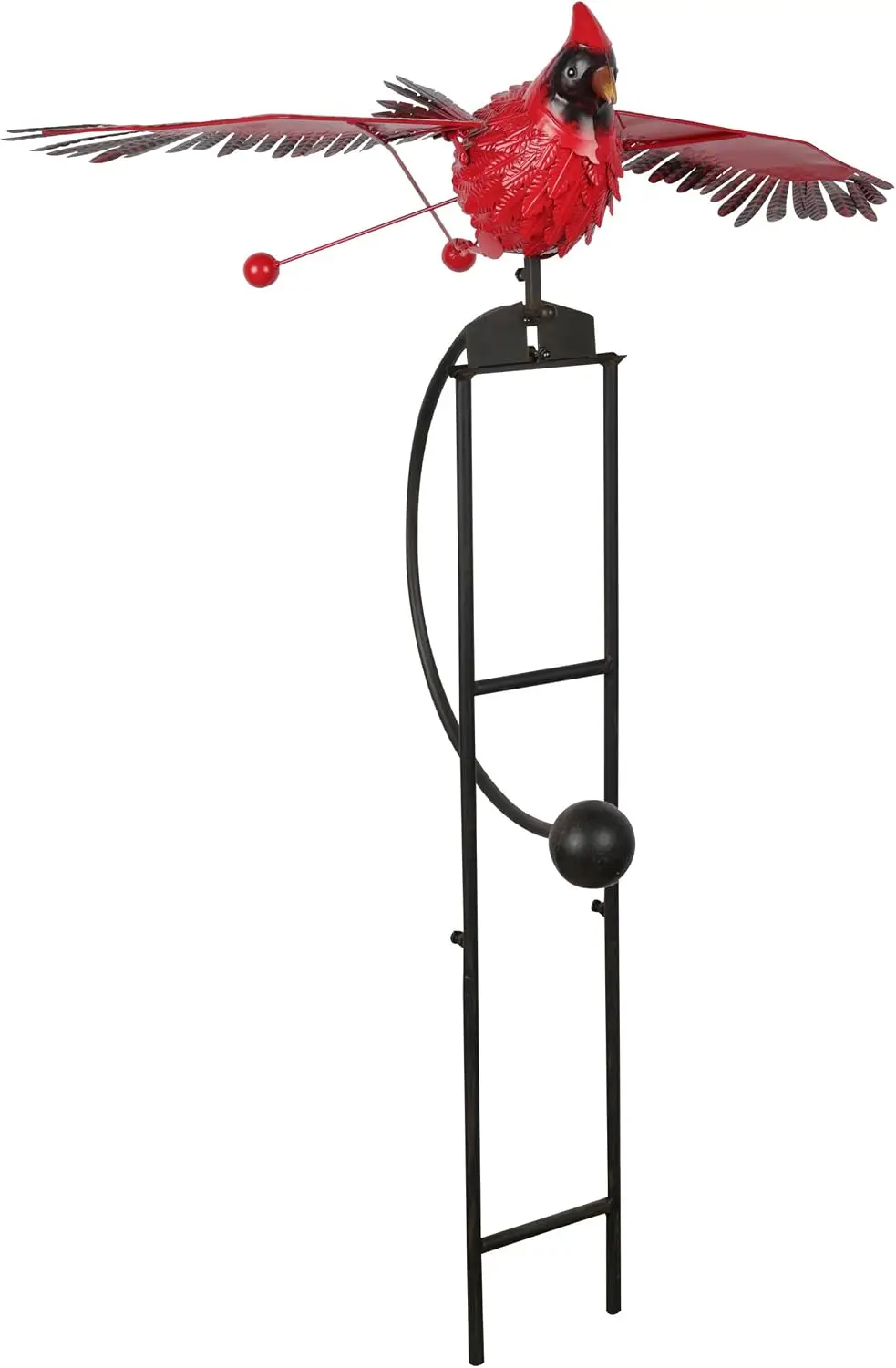 NCY408 Metal Rocking Cardinal Stake, Stylish Décor for Garden, Patio, & Lawn, 56
