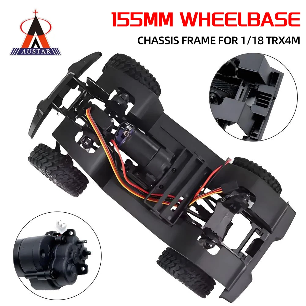 

AUSTAR RC 1/18 TRX4M Рама 155 мм Whelbase Рама шасси Рама шасси трансмиссии для TRX4M 1/18 Гусеничный автомобиль DIY Запчасти AX-8560