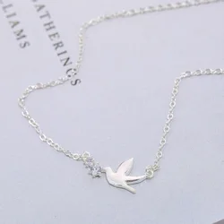 925 Sterling Silver Bird Zircon & Pendants For Women Fashion Lady Festival Gift Sterling-silver-jewelry