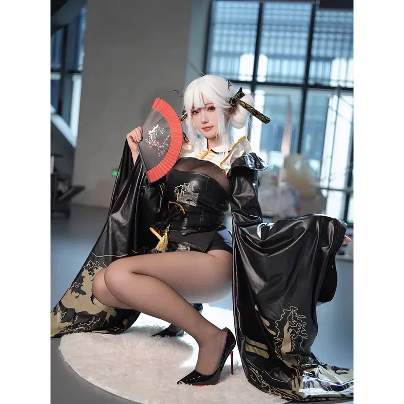 Game NIKKE The Goddess of Victory Black Noir White Blanc Rabbit Cosplay Kimono Uniform Suit Woman Socks Sexy Leather Costumes