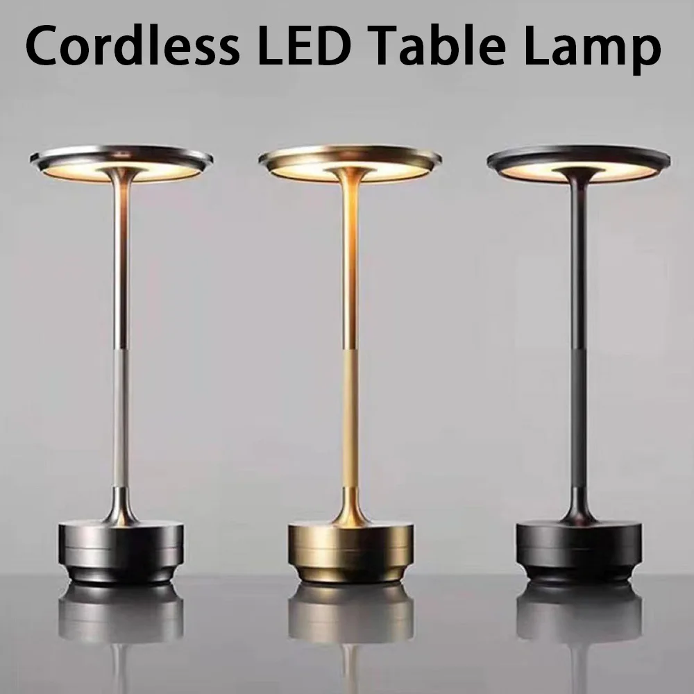 

LED Table Lamp Touch Rechargeable Vintage Desk Lamp Bedside Cordless Reading Night Light for Bar Restaurant Home Outdoor Decor