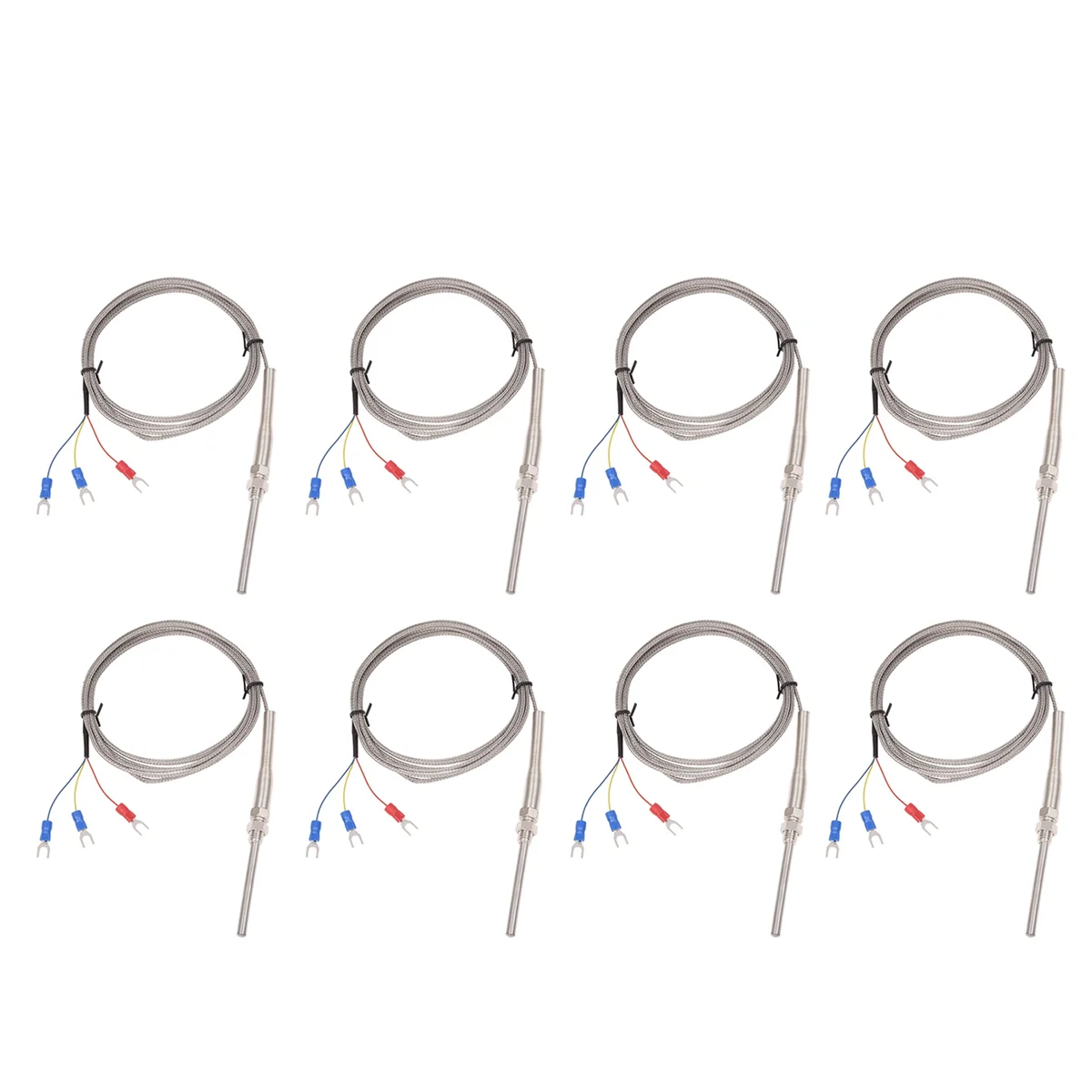 8X 0-400C PT100 نوع 5 مللي متر X 50 مللي متر متحكم في درجة الحرارة الحرارية التحقيق 2 متر-BCBW