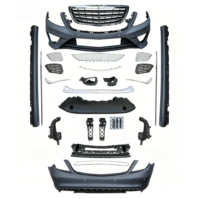High Quality S65 Style ABS Plastic Body Kit With Bumper Side Skirts For S Class W222 2014-2017 Exterior Tuning Parts