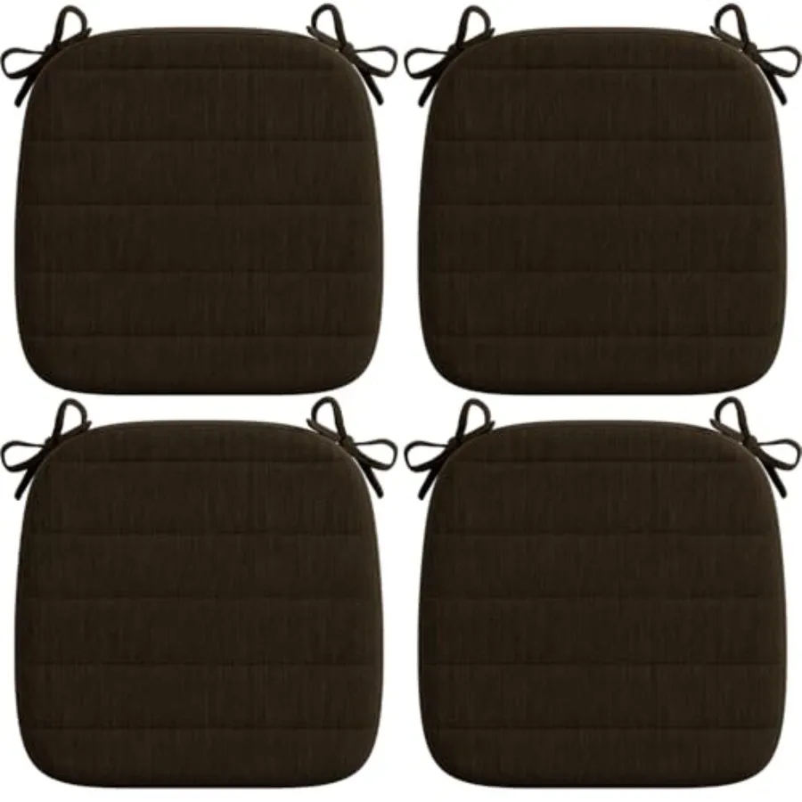 

Набор из 4 подушек для обеденных стульев - пенополиуретановые подушки для кухонных и домашних стульев, толщина 2 дюйма - 16x17 дюймов, моющиеся сидушки для стульев.