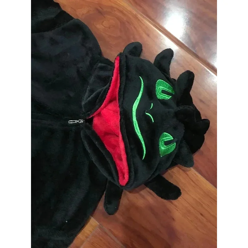 Dragão branco preto macacão adulto unissex flanela pijama anime cosplay traje treinar sua furia noturna pijamas e46762acs;3, k8't,