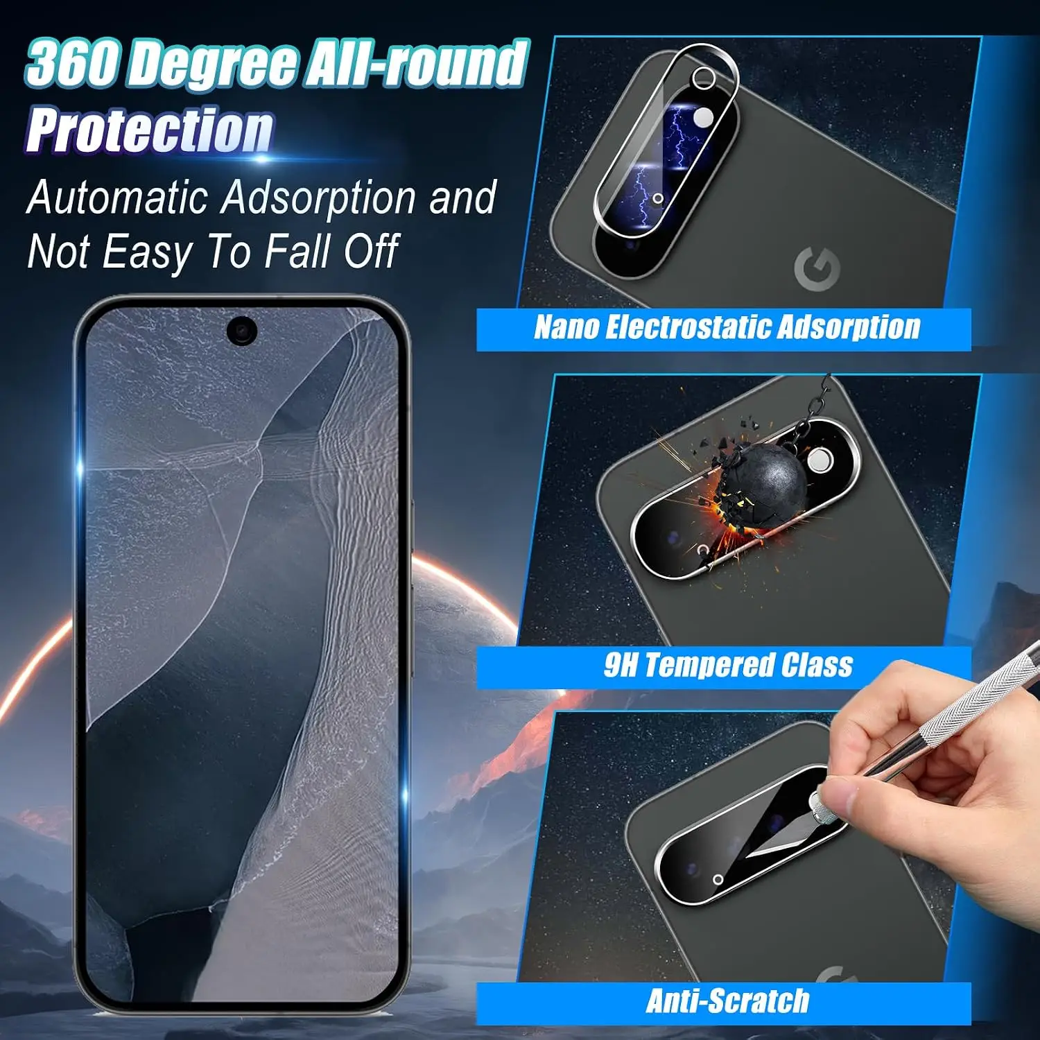 2.5D 9H 9H Anti Spy Tempered Glass Screen Protection Protective Film For Google Pixel 11 Pro XL(Support Fingerprint Unlock)