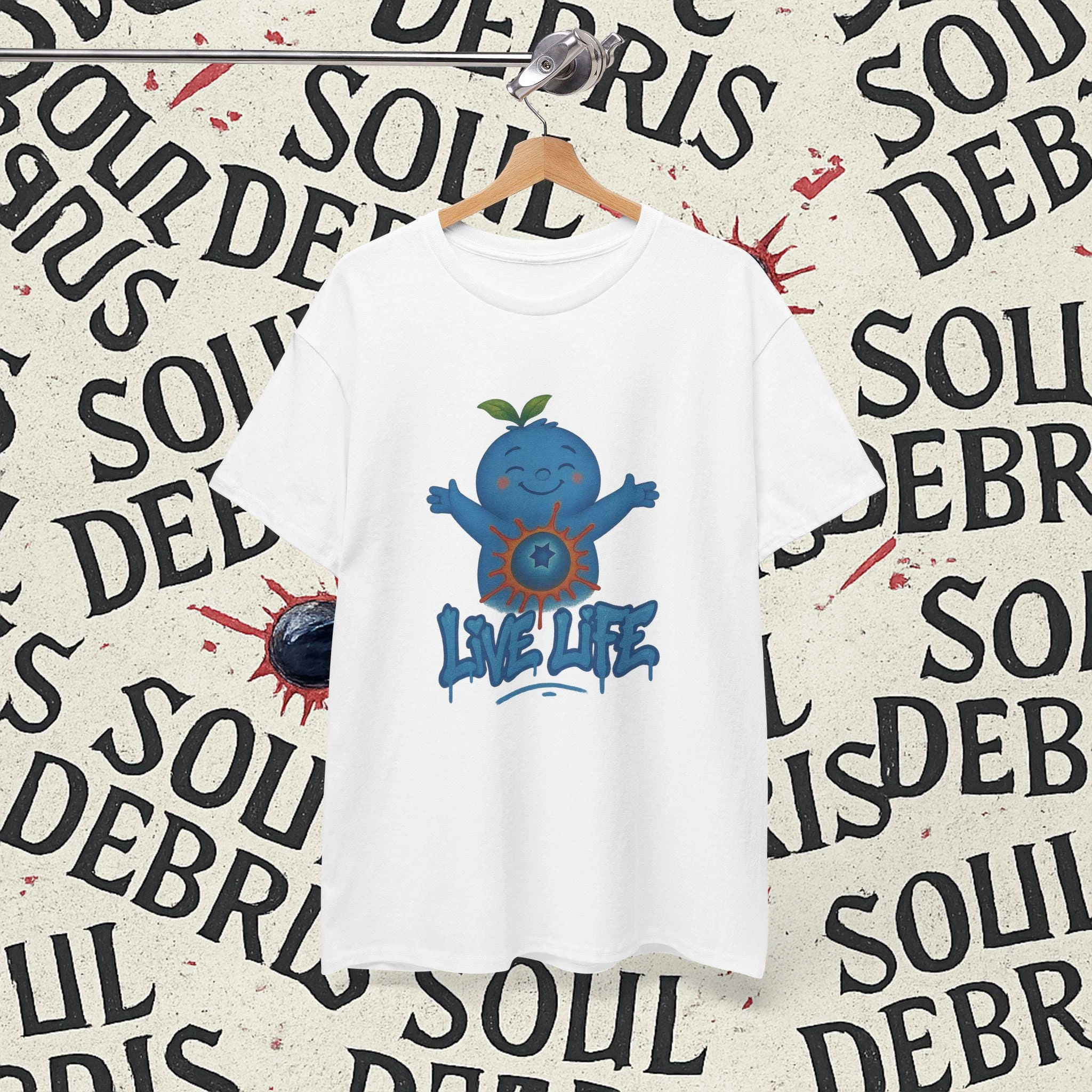 Live Life Blueberry T-Shirt | Soul Debris Hope Collection | Mental Health Awareness Tee