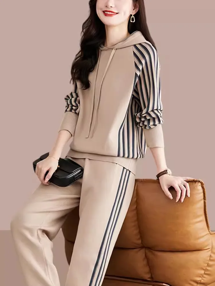 

Fashionable Casual Women's Sportswear Set Spring Autumn New Style Two-Piece Suit Elegant Youthful Small Stature