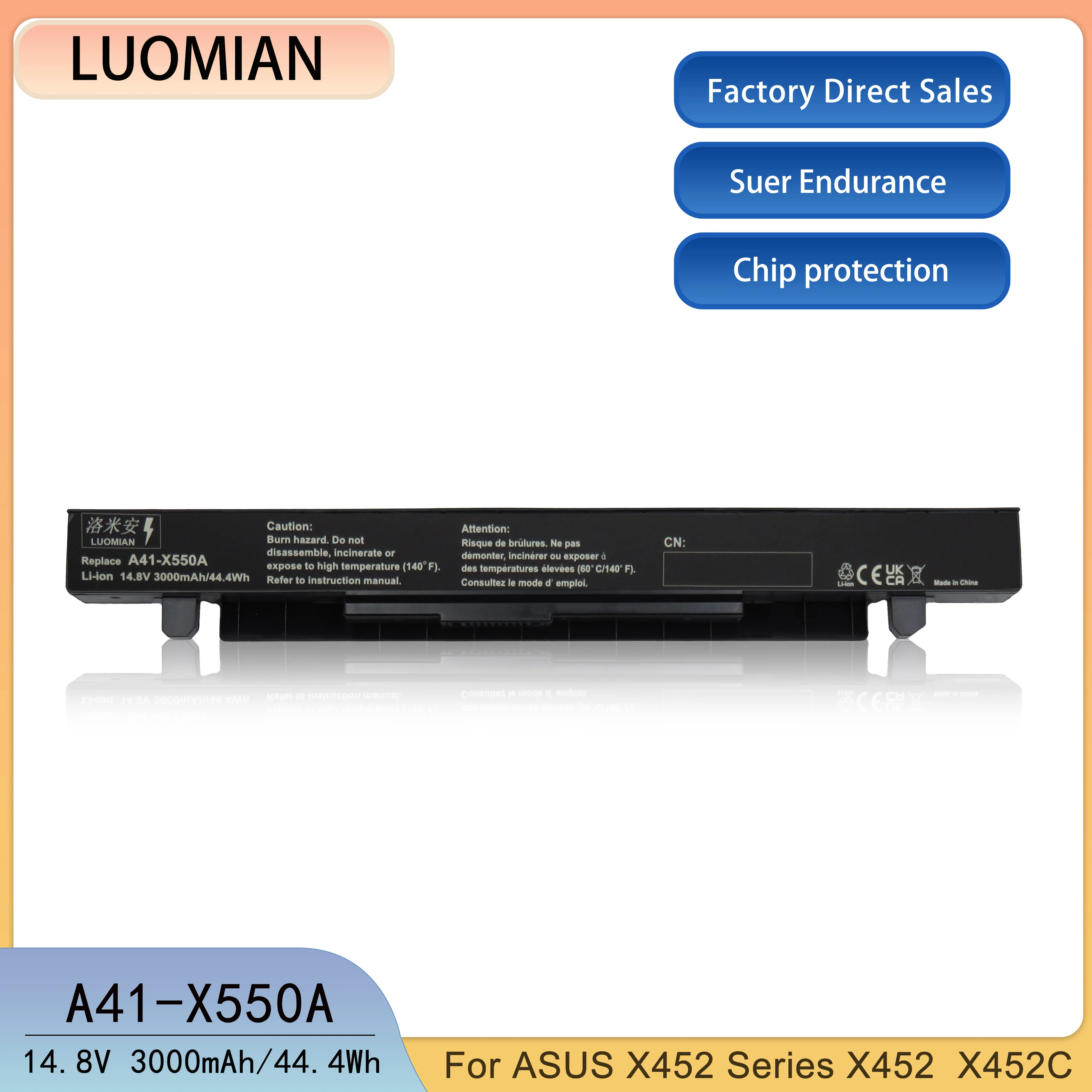 Laptop Battery A41-X550A A41-X550 for Asus X550C X550L X550J X550CA X552E X550V R510L R510 K550L F550V X550A P550C X550EA