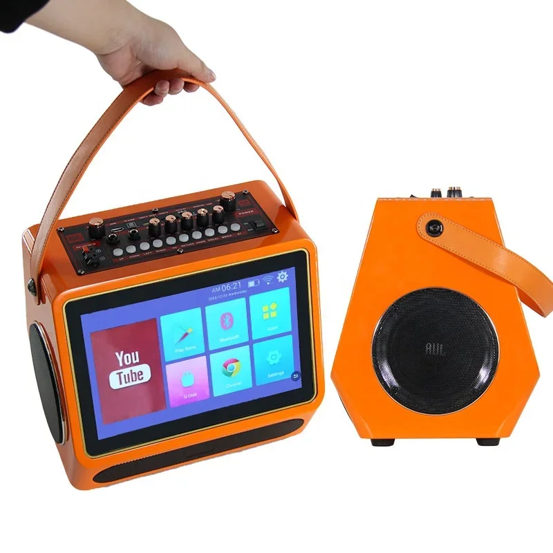 14 Inch Touch Screen Portable Party Karaoke Machine Dual 5.25 Inch Horn Wireless Bluetooth Stereo Audio Playback Equipment