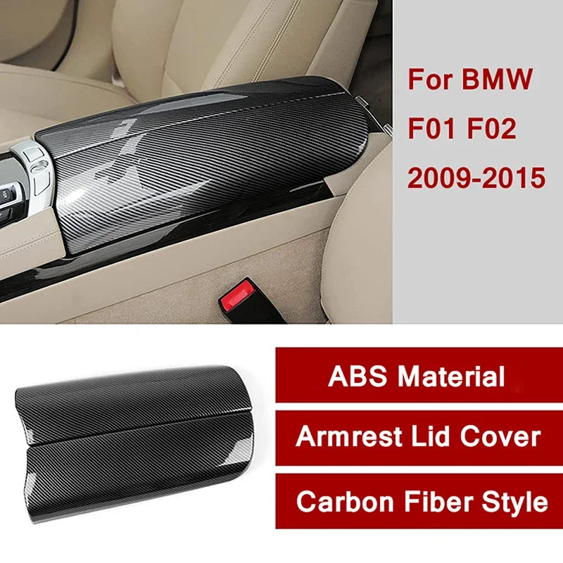 

2 Pcs Set Carbon Fiber Style Center Console Armrest Box Cover Fit For BMW 7 Series F01 F02 2009-2015 2014 2013 2012 2011 2010