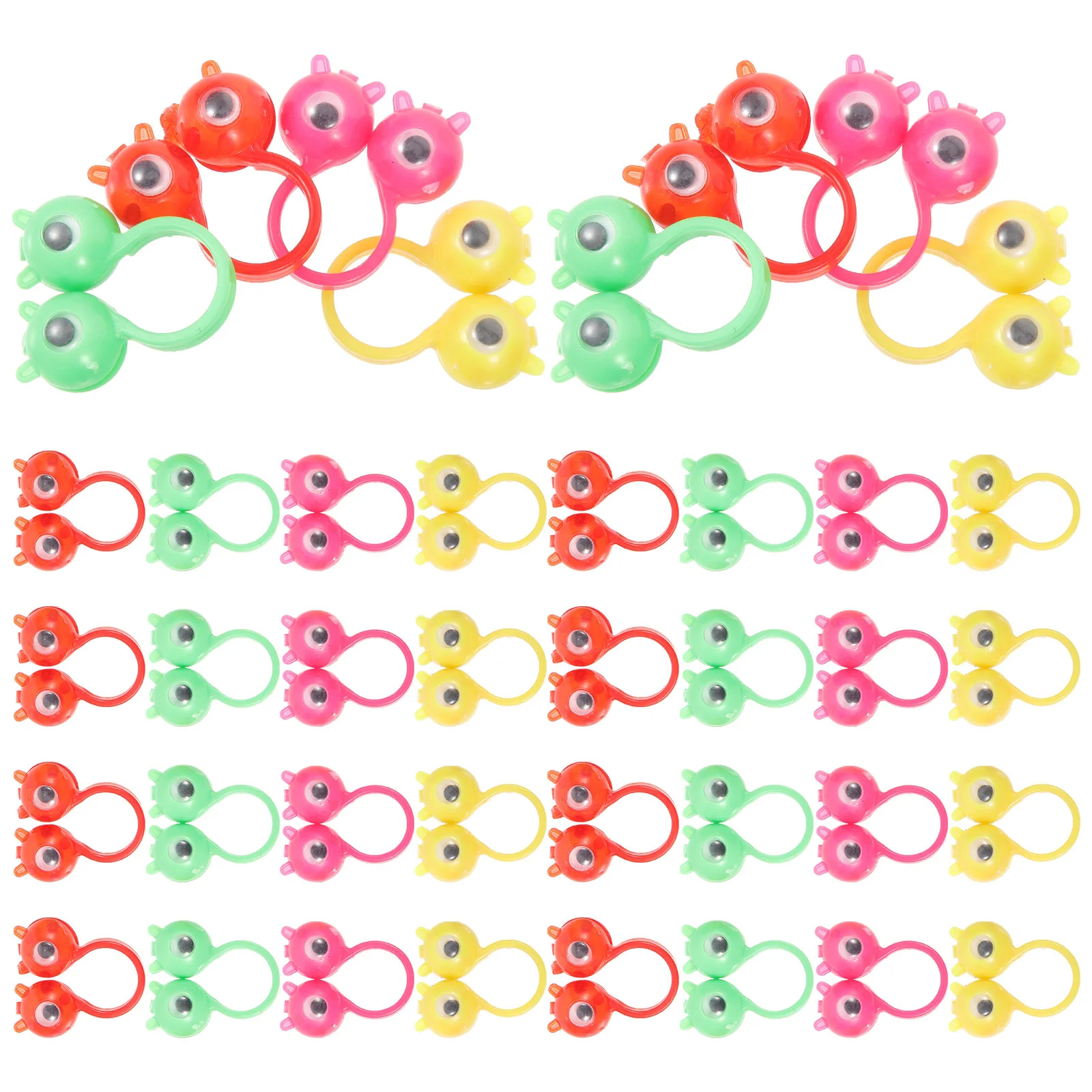새로운 손가락 활동 큰 눈 반지, 재미있는 안구 장난감, 반지에 상호 작용하는 플라스틱 파티 호의 장난감 인형, 50 개