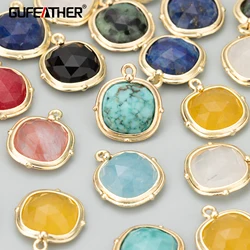 GUFEATHER ME79,jewelry accessories,18k gold plated,nickel free,copper,natural stone,charms,jewelry making,diy pendants,4pcs/lot