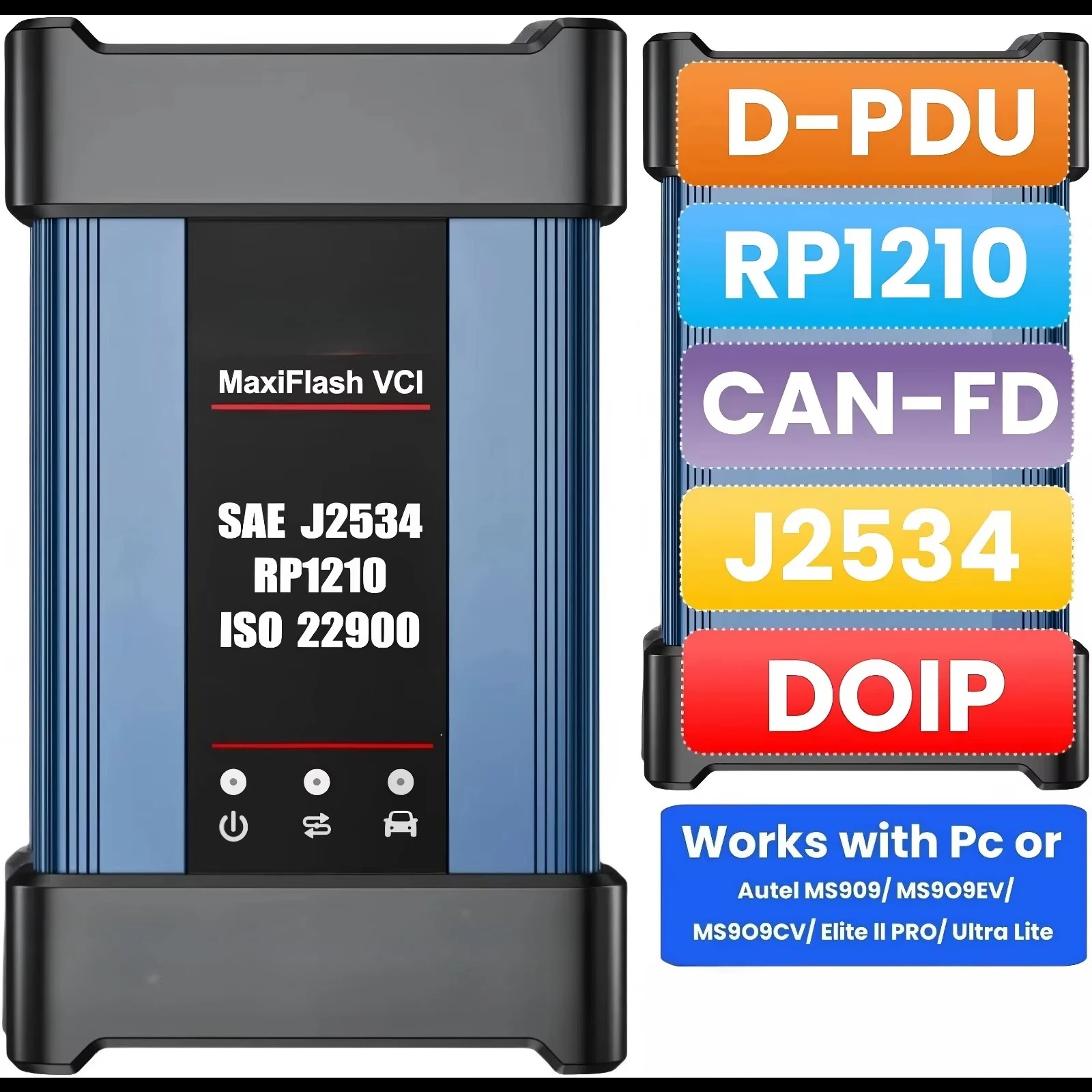 MaxiFlash VCI J2534 ECU Programmer Dongle, Work with GM Techline Software, PC & Autel MS909 Automotive Diagnostic Tool
