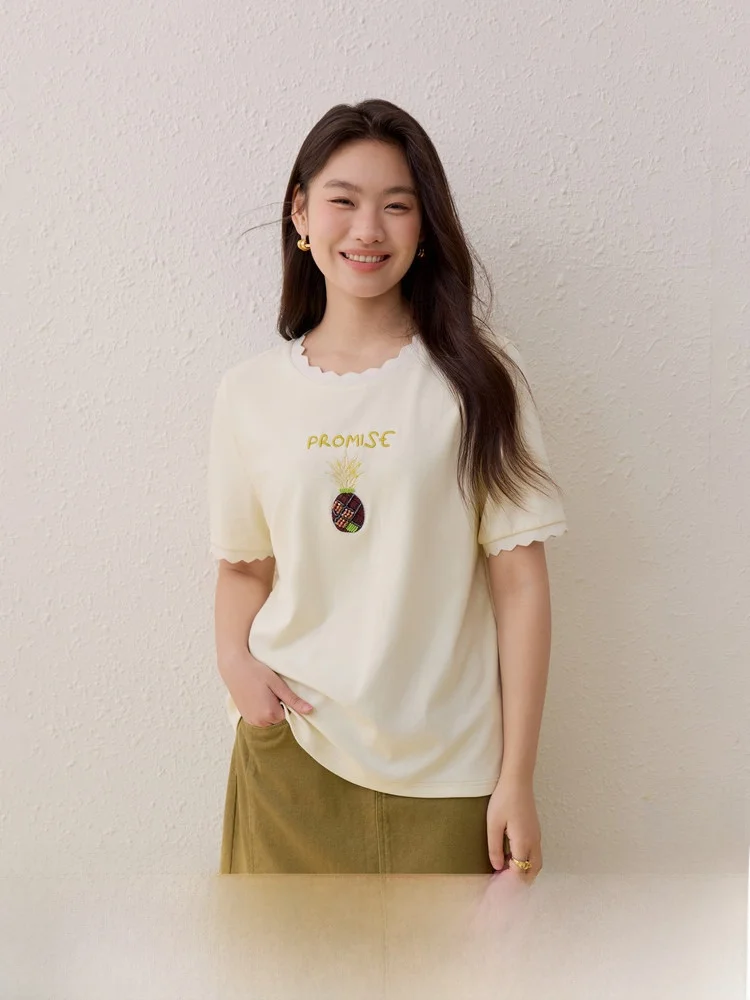 

Faionable Casual Versatile T-irt plus Size Women's Clothing Korean Sle Slim Fit ort Sve round Ne Summer New Arrival