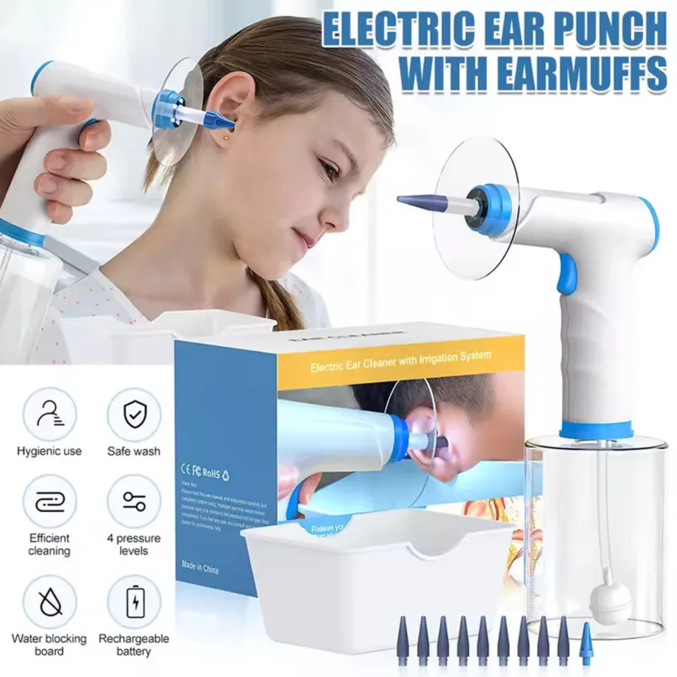 

Electric Ear Wax Removal Tool 4 Pressure Mode Ear Flush Kit With Ear Cleaner Health Care For Adults Child Ear Canal Washer Kits