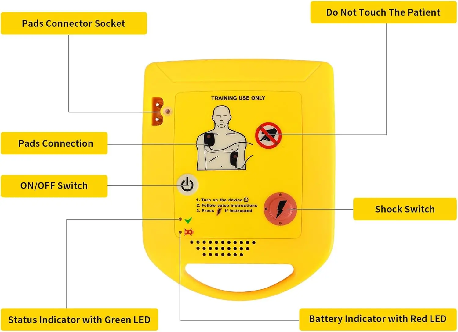 مدرب الجيب، مدرب Mini AED IFA-D0009، مدرب العروة للطلاب، للتدريب على الإسعافات الأولية فقط