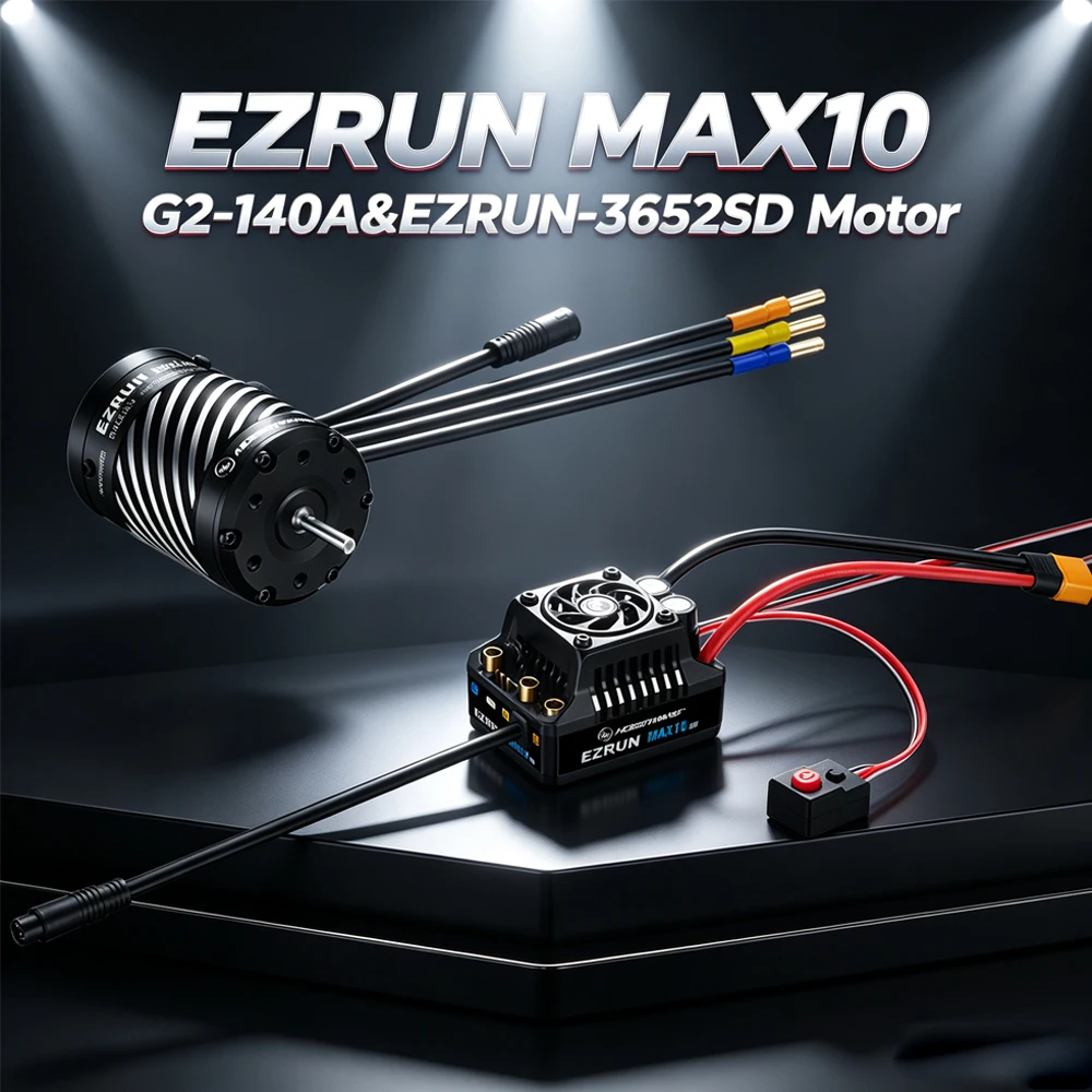 Hobbywing EzRun MAX10 G2 Brushless ESC 80A/140A Waterproof for 1/10 RC Racing Car with 3652 3665 G3 Turbo Motor Replacement Part