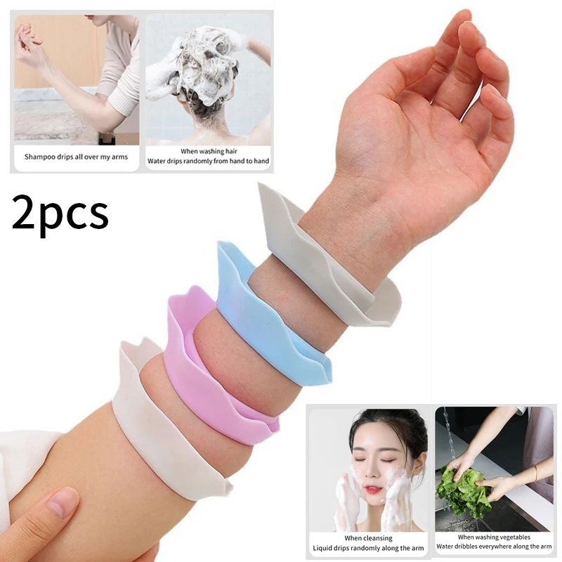 1 Pair Washing Face Spa Wrist Watch Band Flower Shape Silicone Solid Color Waterproof Hair Accessories Head Wrap Handmade Makeup