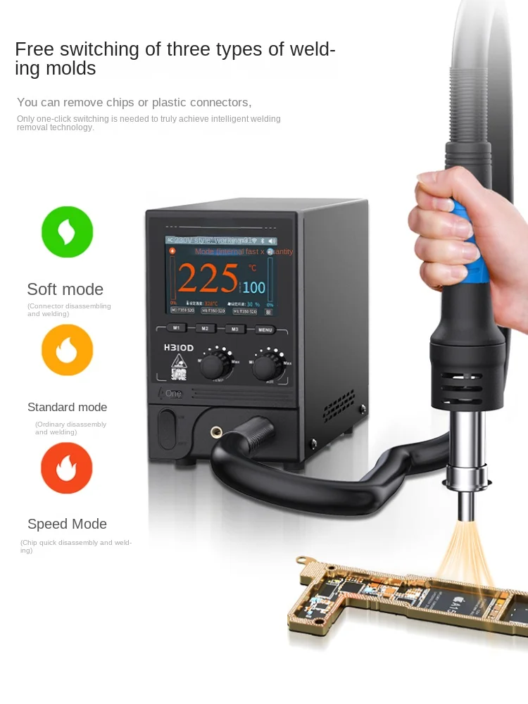 H310d Heat Gun Mobile Phone Repair Straight Wind Cyclone Adjustable Air Gun 1000W High Power Desoldering Station