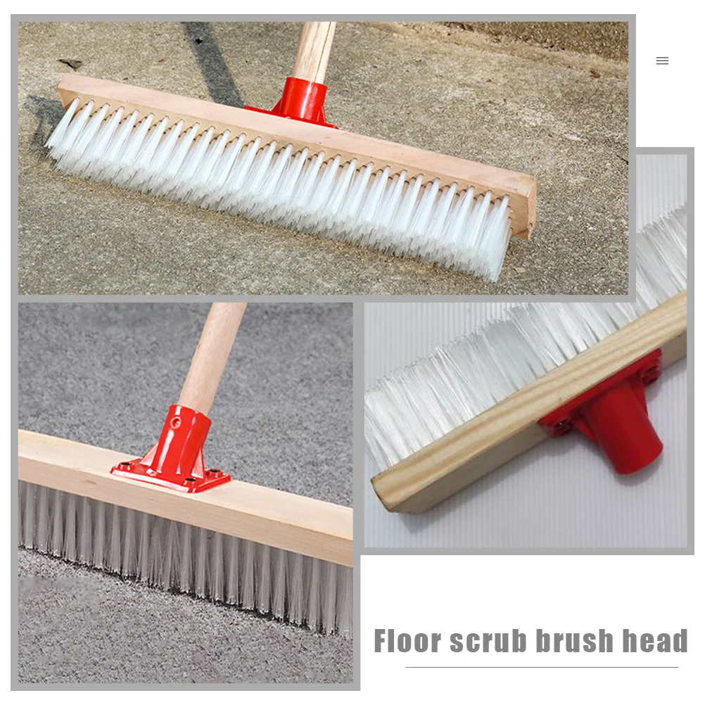 Laundry Scrub Brush Bathroom Cleaning Long Handle Floor Garden Head Outdoor Ground Deck Scrubbing Stiff Bristle