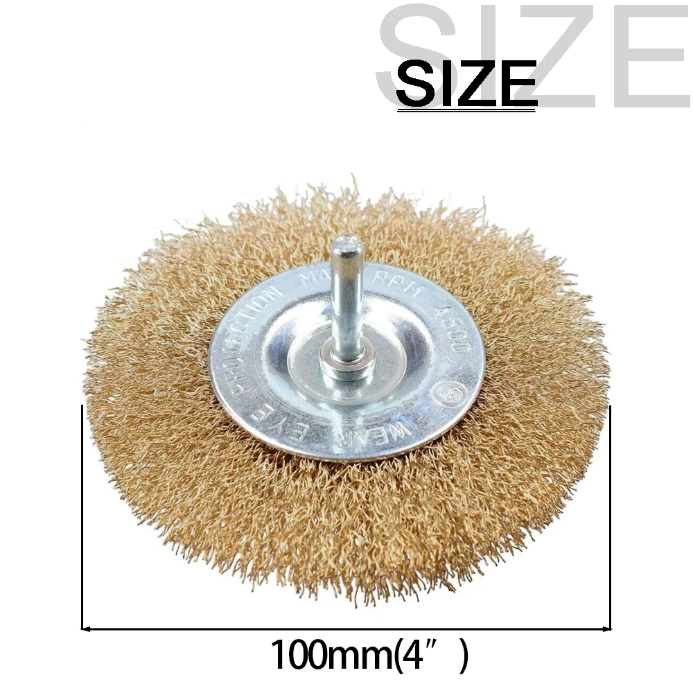 3PC Brass Wire Wheel Brush for Drill Crimped Cup Brush Brass Wire Brushes for Fast Removal of Rust Paint and Scale from Metal