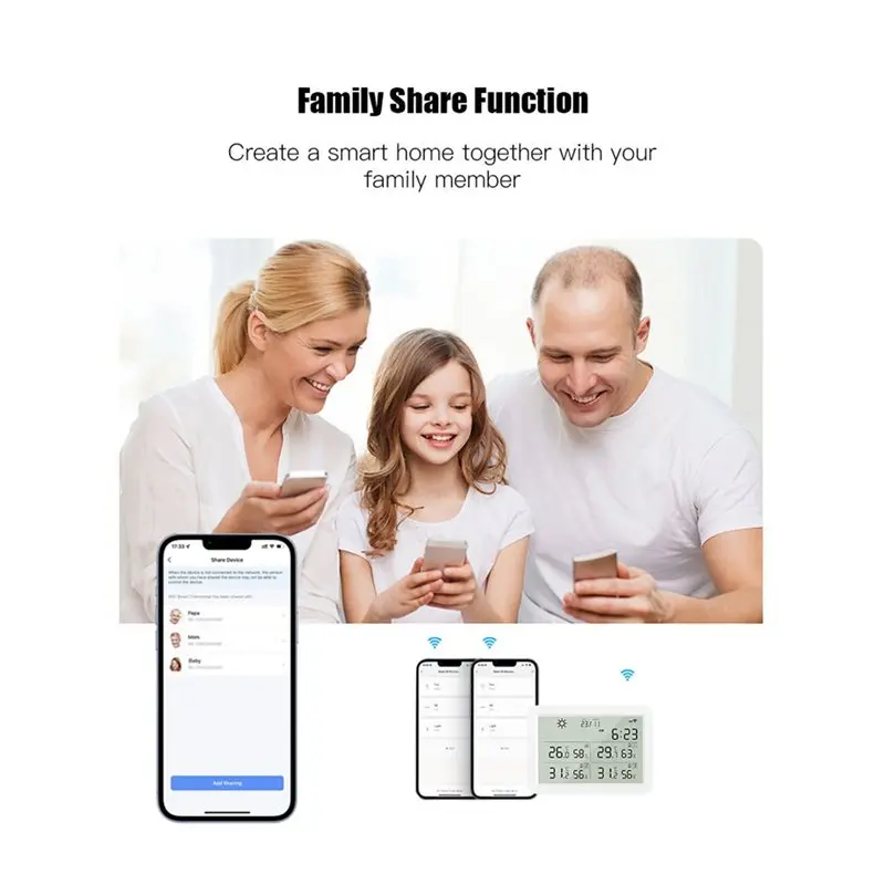 【AA86】Tuya Wifi Smart Hygrometer Thermometer Temperature& Humidity Sensor With App For Home Alert System