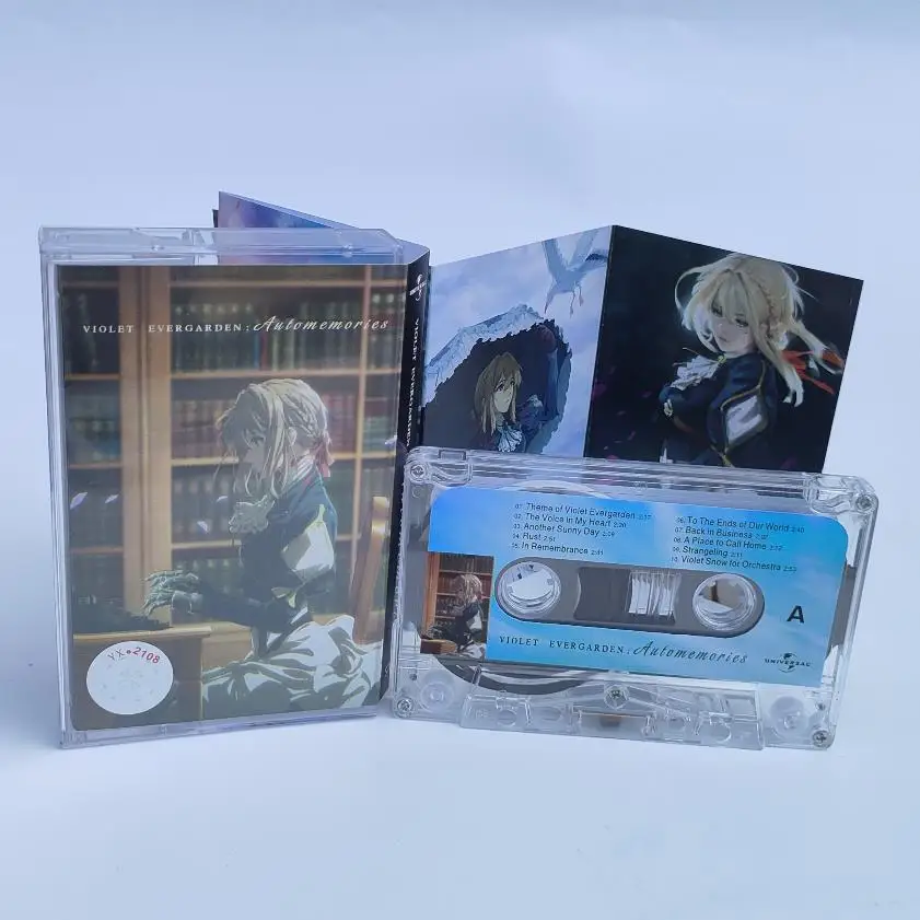 New Violet Evergarden Music Tape Gilbert Bougainvillea Cosplay Anime Soundtracks Box Cassettes Car Walkman Tape Party Music Gift